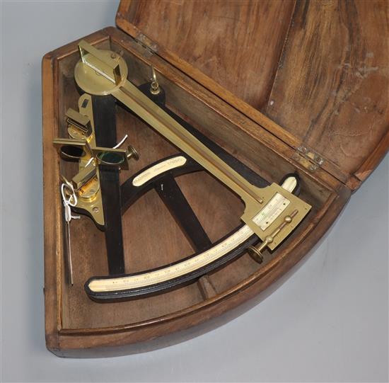 George Bradford, 99 Minories, London. A mahogany cased octant